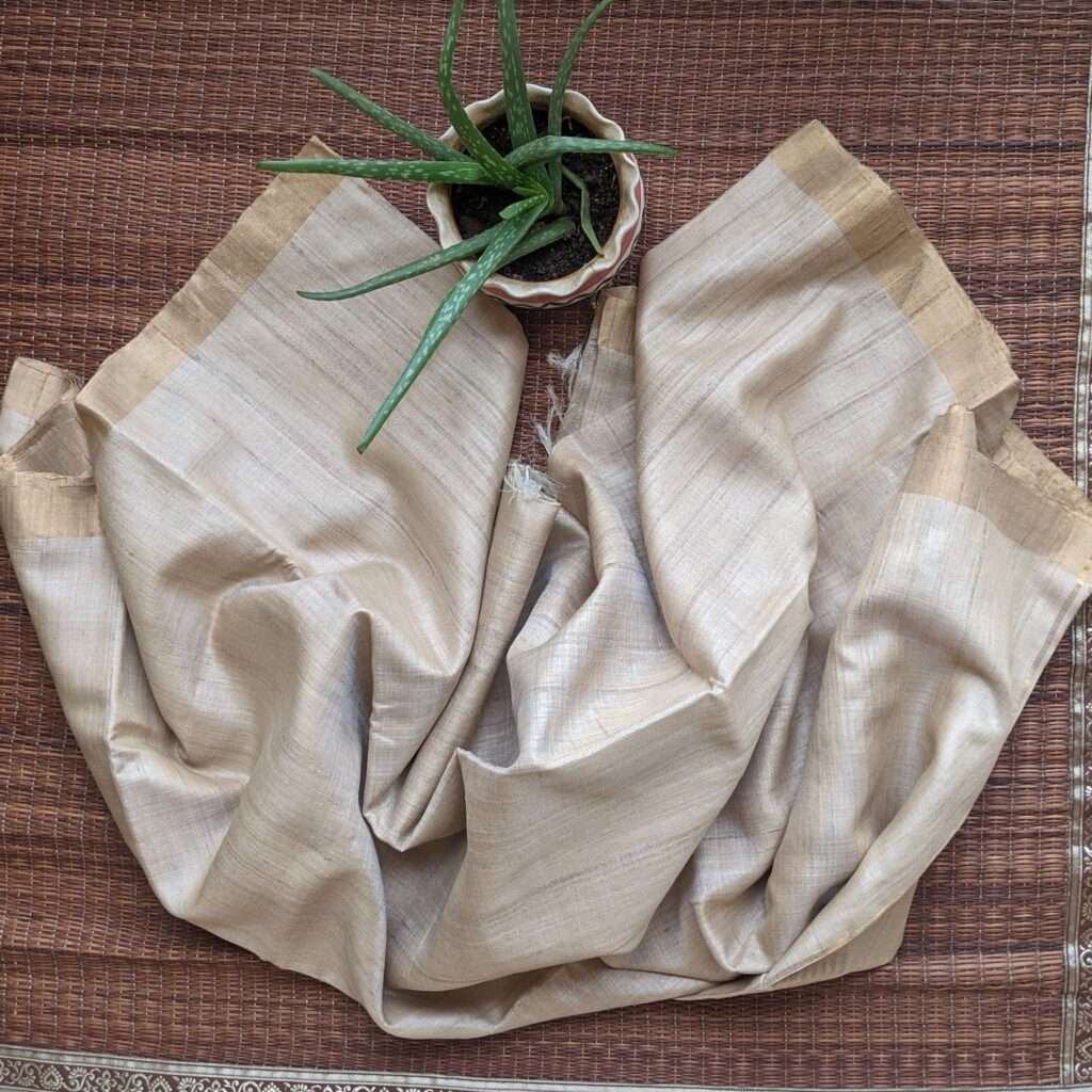 OFF-WHITE KOSA SILK SAREE